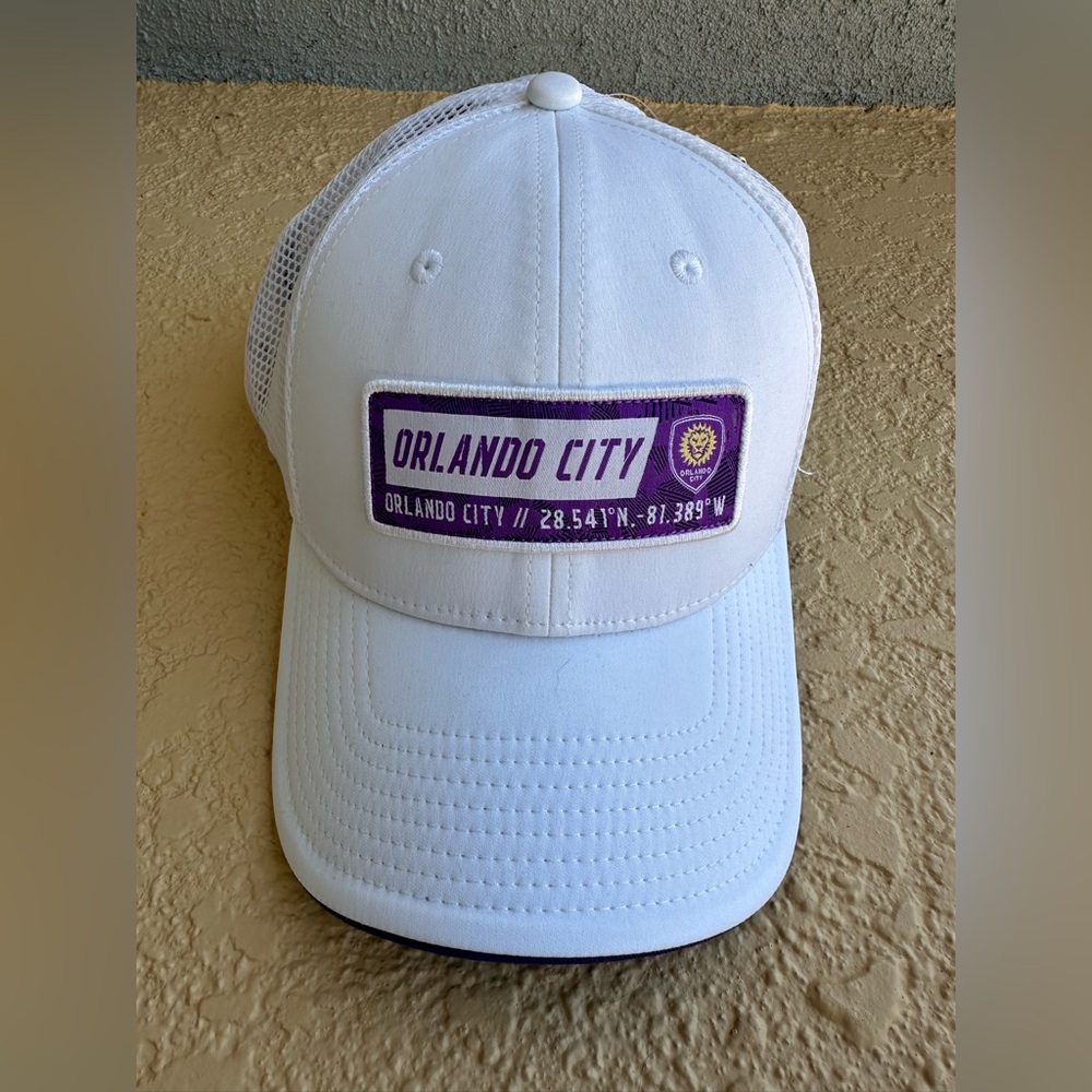 Orlando City SC MLS White Purple Ball Cap Hat Adjustable SnapBack OS NWT